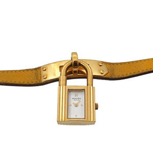 Hermès Kelly Watch Women's Gold and Yellow Quartz with Cadena
